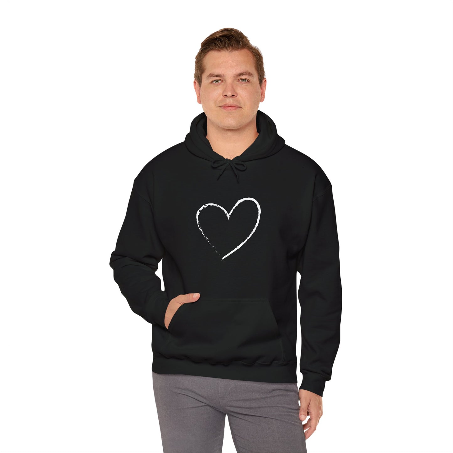 White Heart Unisex Hoodie - Ladies and Mens Hooded Sweatshirt