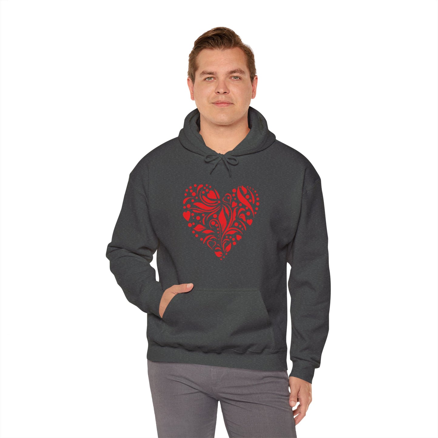 Red Flower Hearts Hoodie - Trending Love Heart Fashion Sweatshirt