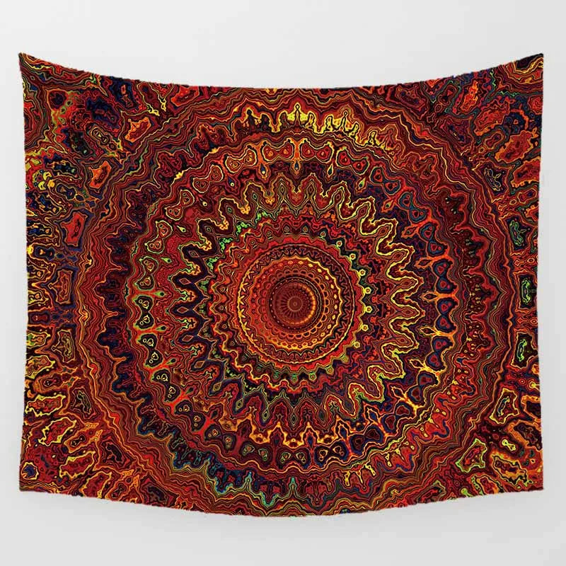 Gradient Color Mandala Tapestry Hawk Fly Pattern Wall