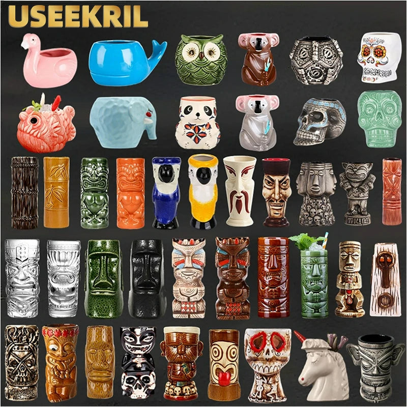 Ceramic Tiki Party Mugs