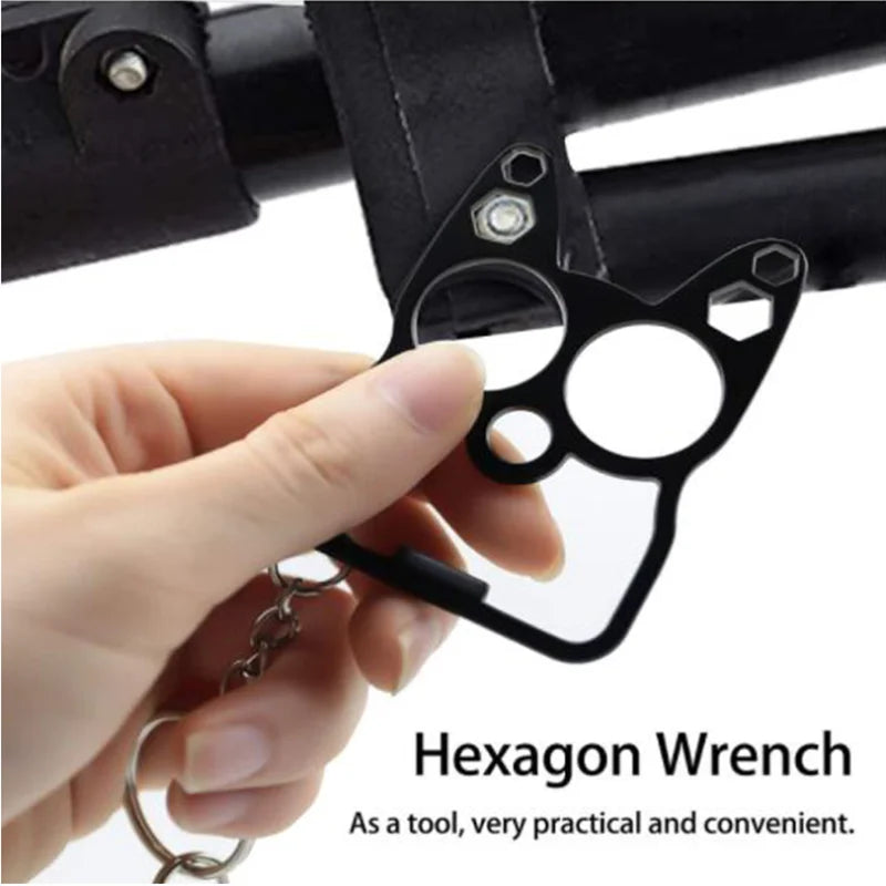 Multifunctional Cute Cat Keychain Tool – Bottle Opener, Screwdriver, and Outdoor Gadget