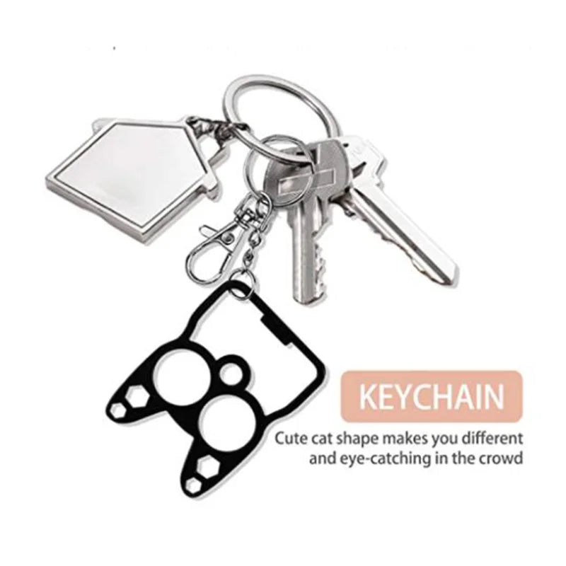 Multifunctional Cute Cat Keychain Tool – Bottle Opener, Screwdriver, and Outdoor Gadget