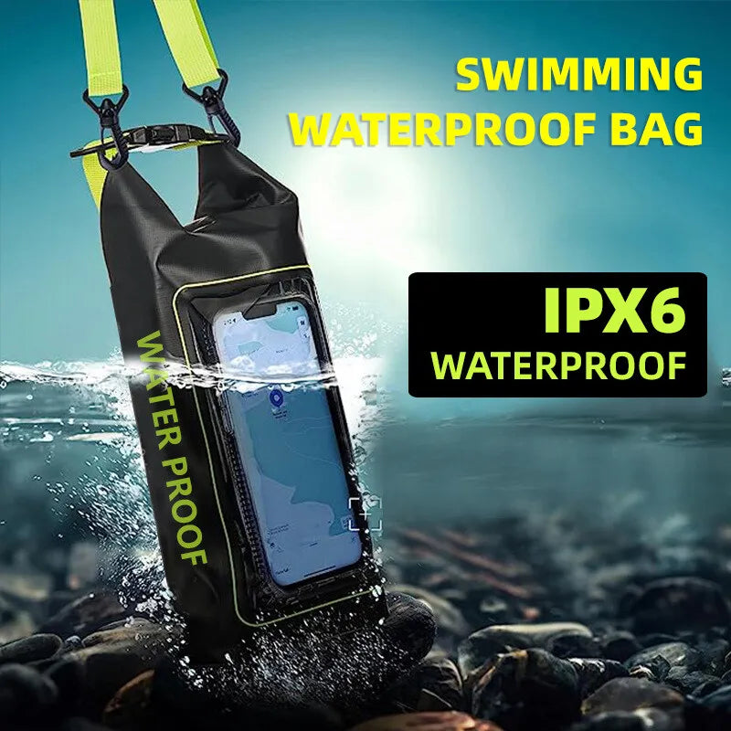 2L Fashionable Waterproof Beach & Swimming Bag with Touch Screen Phone Holder