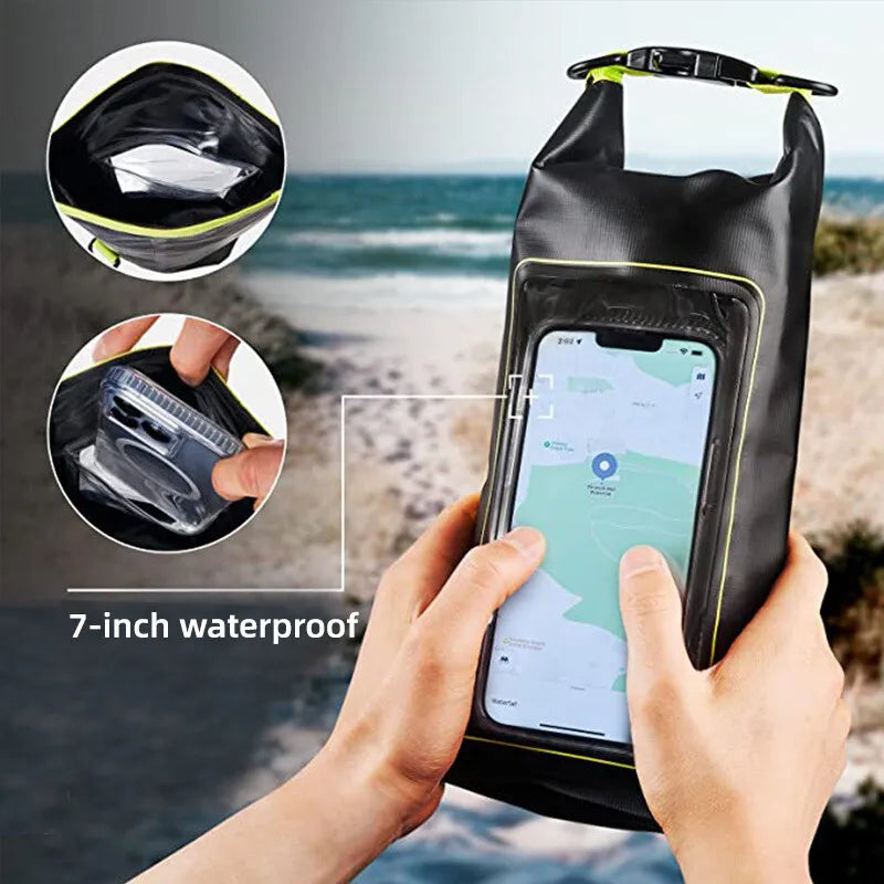 2L Fashionable Waterproof Beach & Swimming Bag with Touch Screen Phone Holder