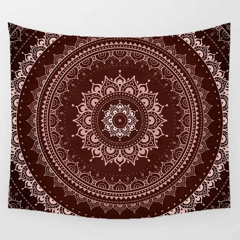 Gradient Color Mandala Tapestry Hawk Fly Pattern Wall