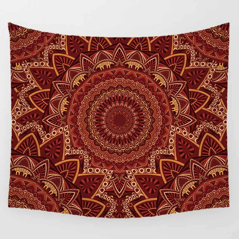 Gradient Color Mandala Tapestry Hawk Fly Pattern Wall