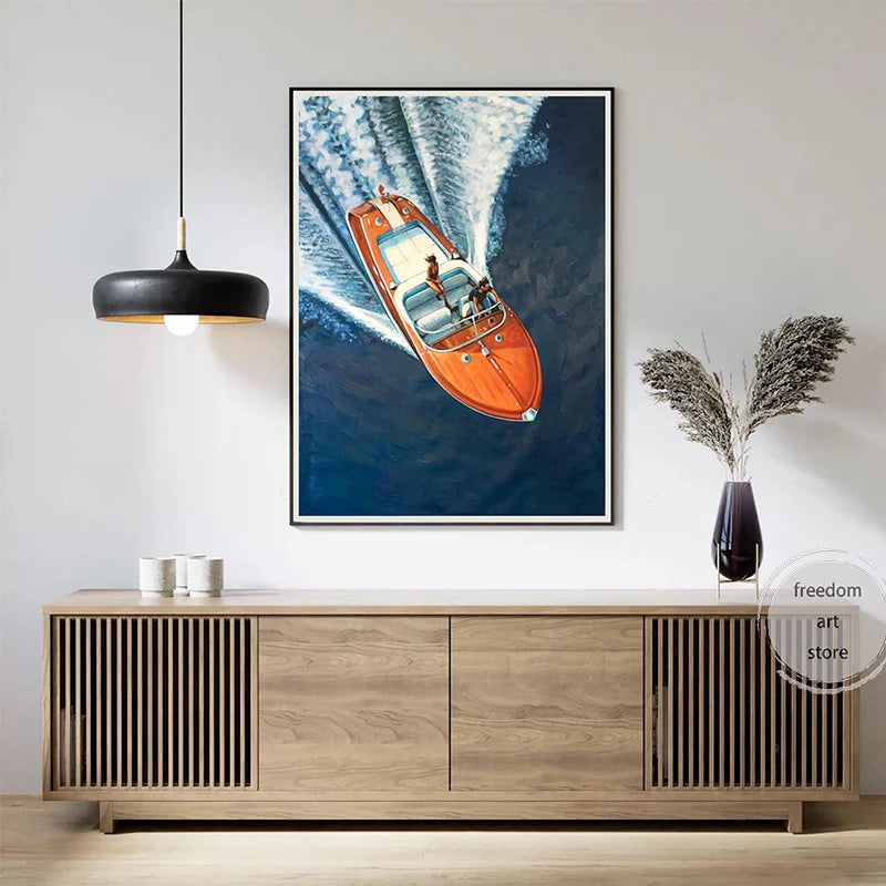 Nautical Sea Life Sailing Yacht Riva Aquarama Rivaboats Art Posters