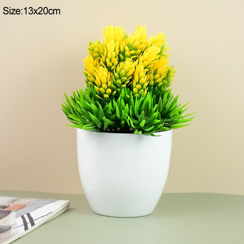 Artificial Plants Potted Green Bonsai Small Tree Grass Plants Pot Ornament Fake Flowers For Home Garden Decoration Wedding Party - StarJam Gifts