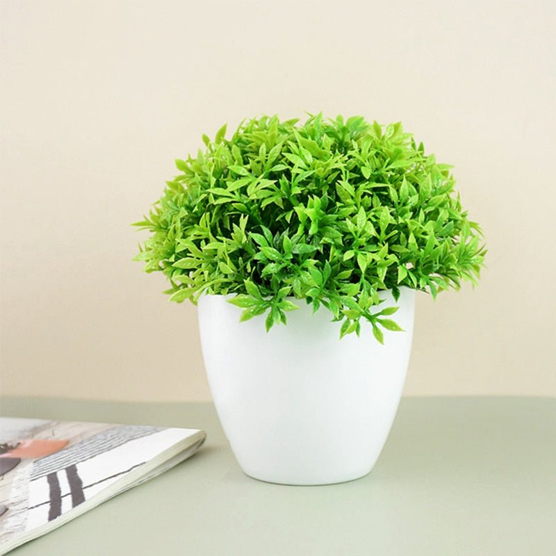 Artificial Plants Potted Green Bonsai Small Tree Grass Plants Pot Ornament Fake Flowers For Home Garden Decoration Wedding Party - StarJam Gifts