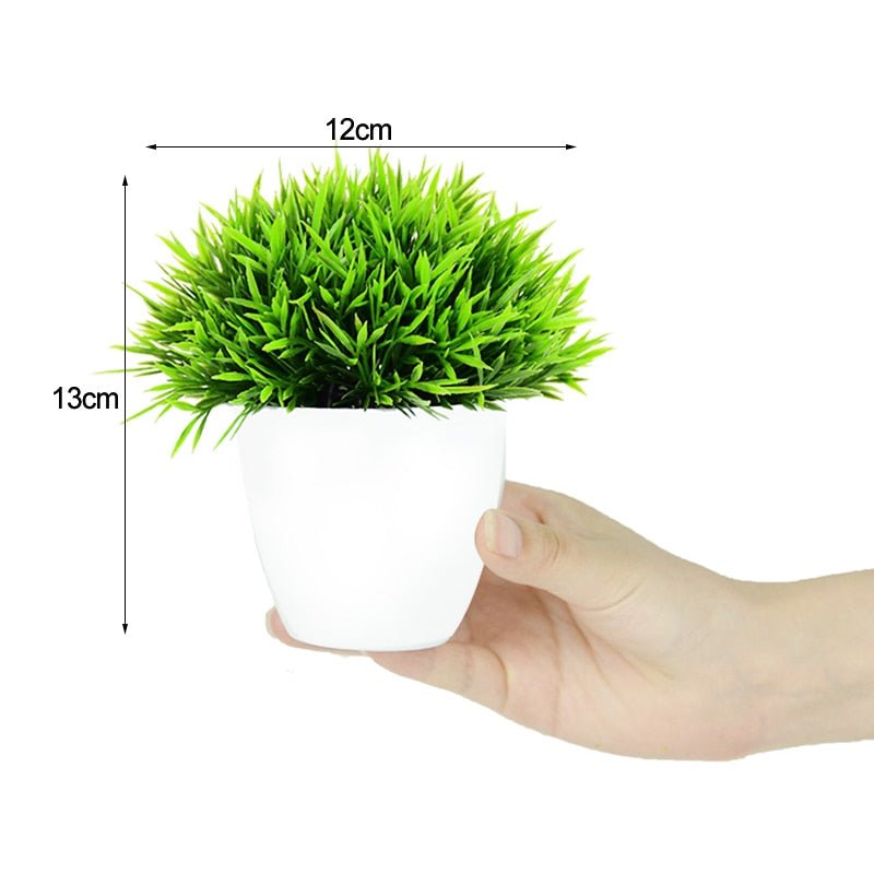 Artificial Plants Potted Green Bonsai Small Tree Grass Plants Pot Ornament Fake Flowers For Home Garden Decoration Wedding Party - StarJam Gifts