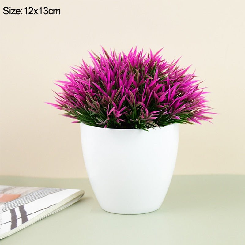 Artificial Plants Potted Green Bonsai Small Tree Grass Plants Pot Ornament Fake Flowers For Home Garden Decoration Wedding Party - StarJam Gifts
