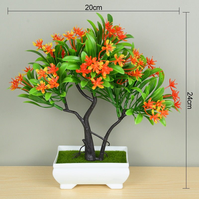 Artificial Plants Potted Green Bonsai Small Tree Grass Plants Pot Ornament Fake Flowers For Home Garden Decoration Wedding Party - StarJam Gifts