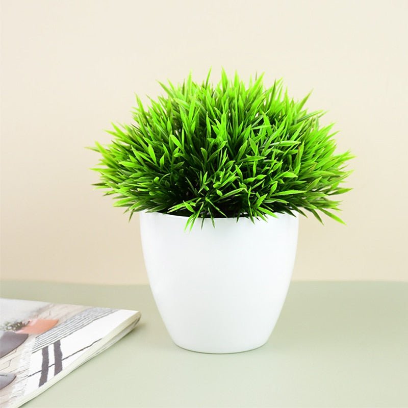 Artificial Plants Potted Green Bonsai Small Tree Grass Plants Pot Ornament Fake Flowers For Home Garden Decoration Wedding Party - StarJam Gifts