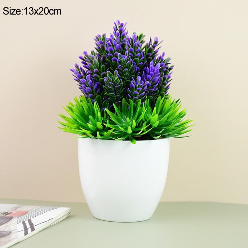 Artificial Plants Potted Green Bonsai Small Tree Grass Plants Pot Ornament Fake Flowers For Home Garden Decoration Wedding Party - StarJam Gifts