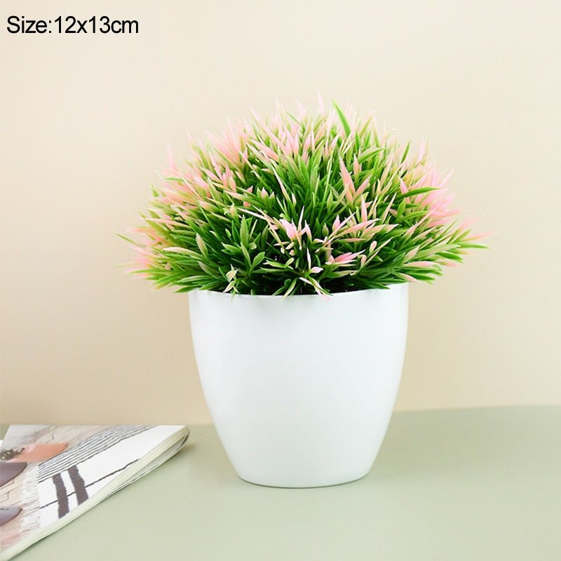 Artificial Plants Potted Green Bonsai Small Tree Grass Plants Pot Ornament Fake Flowers For Home Garden Decoration Wedding Party - StarJam Gifts