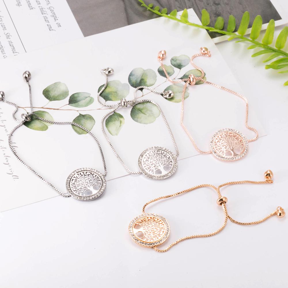 Crystal Gold Silvery Tree Of Life Charm Bracelets For Women Gift Pulseira Mujer Moda Adjustable Bracelet Femme Jewelry 2022 - StarJam Gifts