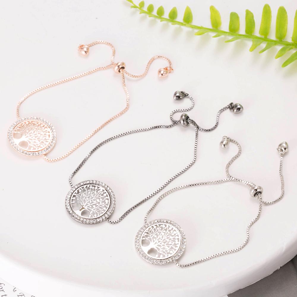 Crystal Gold Silvery Tree Of Life Charm Bracelets For Women Gift Pulseira Mujer Moda Adjustable Bracelet Femme Jewelry 2022 - StarJam Gifts