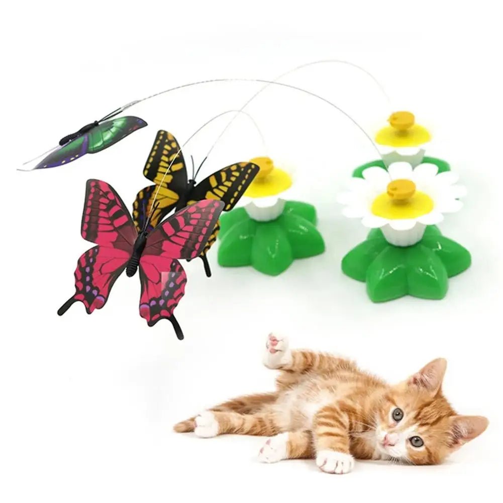 Electric Butterfly Cat Toy Shake Rotating Flying Automatic Humming Bird Intelligence Training Funny Pet Toys Random Color - StarJam