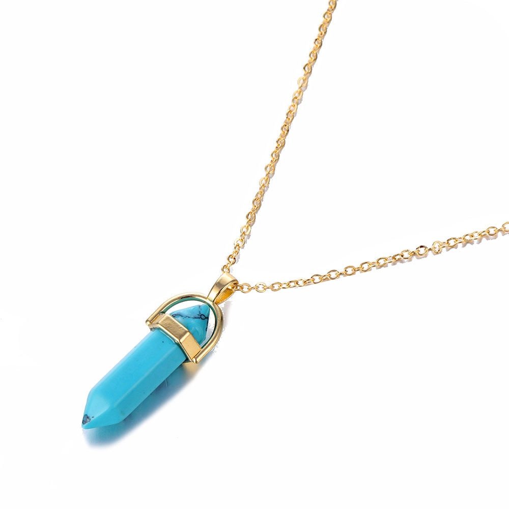 Fnio Crystal Pendant Necklace For Women Gold Color Natural Crystal Stone Pendants Choker Clavicle Necklaces - StarJam Gifts