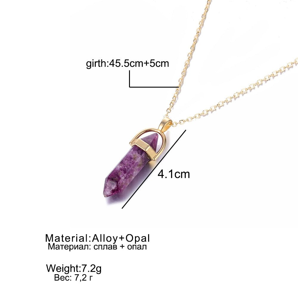 Fnio Crystal Pendant Necklace For Women Gold Color Natural Crystal Stone Pendants Choker Clavicle Necklaces - StarJam Gifts