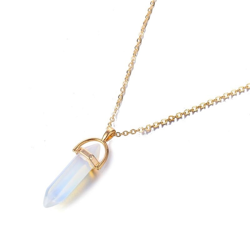 Fnio Crystal Pendant Necklace For Women Gold Color Natural Crystal Stone Pendants Choker Clavicle Necklaces - StarJam Gifts