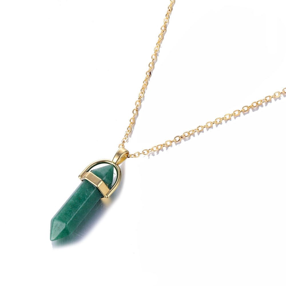 Fnio Crystal Pendant Necklace For Women Gold Color Natural Crystal Stone Pendants Choker Clavicle Necklaces - StarJam Gifts