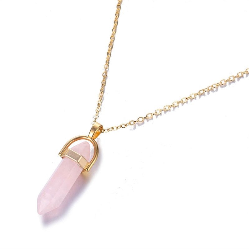 Fnio Crystal Pendant Necklace For Women Gold Color Natural Crystal Stone Pendants Choker Clavicle Necklaces - StarJam Gifts