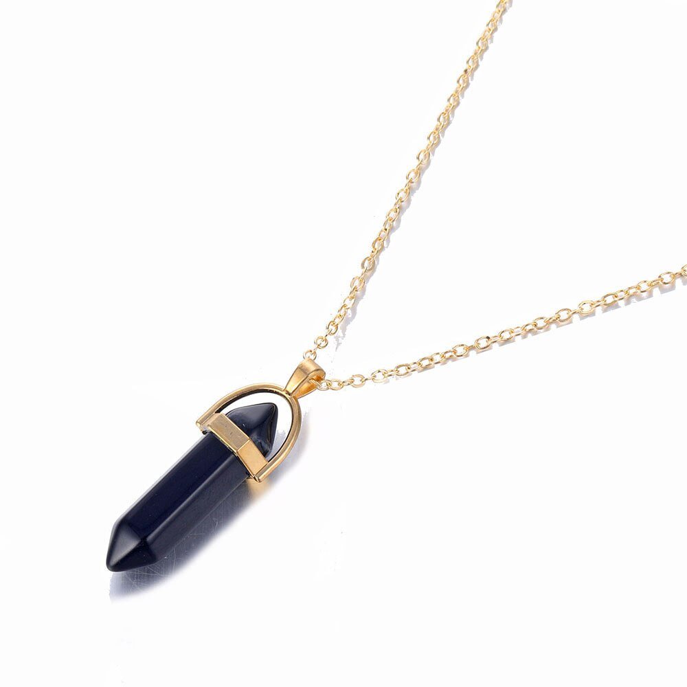 Fnio Crystal Pendant Necklace For Women Gold Color Natural Crystal Stone Pendants Choker Clavicle Necklaces - StarJam Gifts