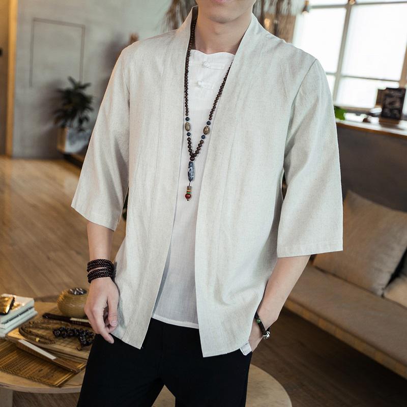 Japanese Kimono Men Cardigan Streetwear Yukata Male Shirt Haori Mens Kimono Shirt Traditional Japanese Samurai Clothing 4xl 5xl - StarJam Hoodie