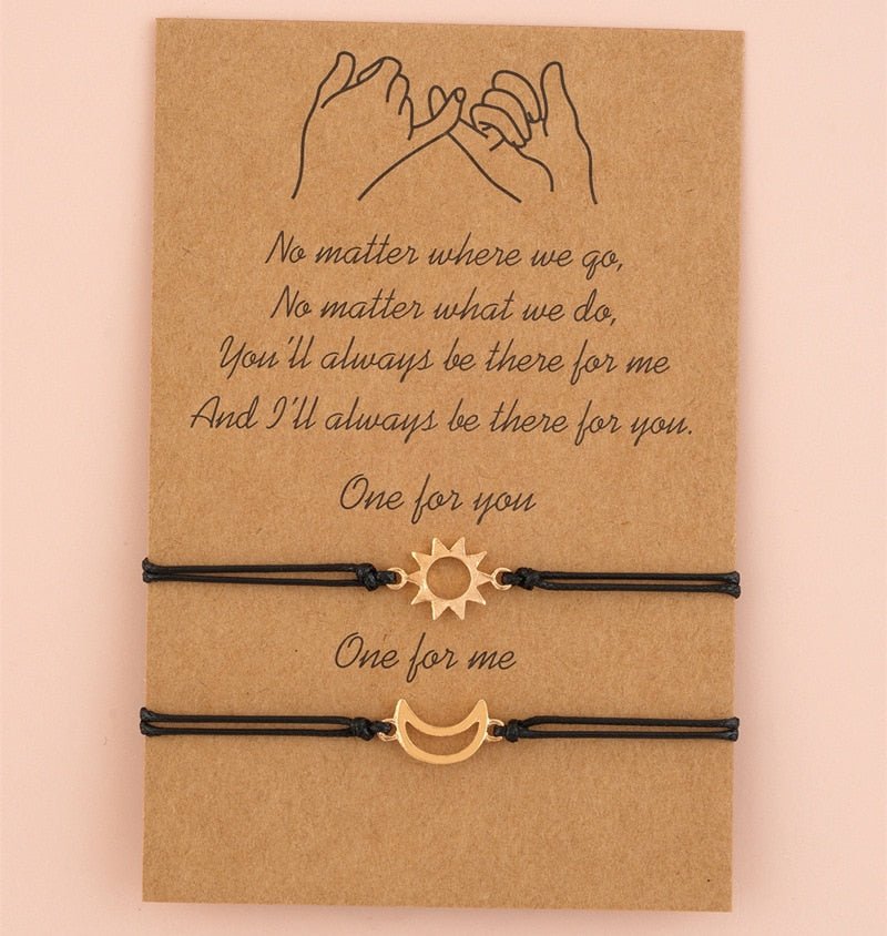 New Charm Bracelet For Friendship Couples 2pcs/set Volcanic Stone Bracelet Bead Bangles Women Man Lucky Wish Jewelry - StarJam Gifts