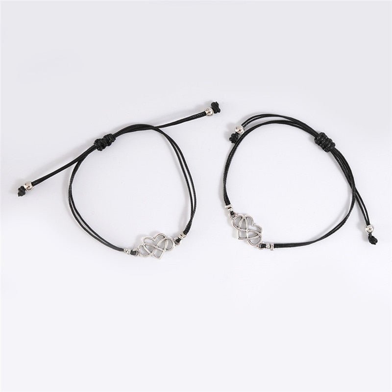 New Charm Bracelet For Friendship Couples 2pcs/set Volcanic Stone Bracelet Bead Bangles Women Man Lucky Wish Jewelry - StarJam Gifts