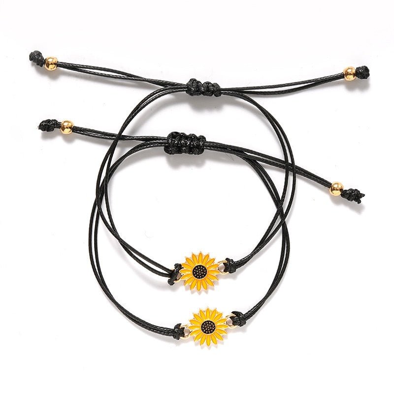 New Charm Bracelet For Friendship Couples 2pcs/set Volcanic Stone Bracelet Bead Bangles Women Man Lucky Wish Jewelry - StarJam Gifts