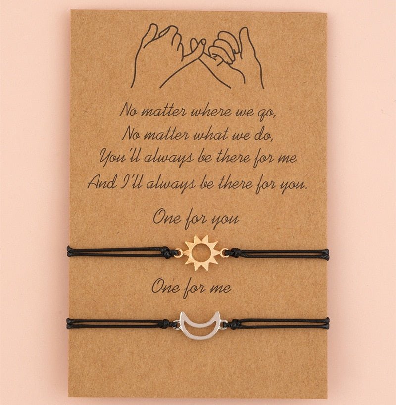 New Charm Bracelet For Friendship Couples 2pcs/set Volcanic Stone Bracelet Bead Bangles Women Man Lucky Wish Jewelry - StarJam Gifts