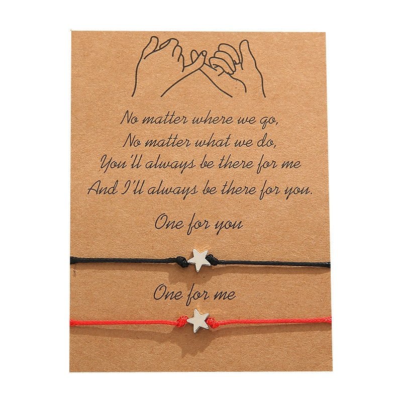 New Charm Bracelet For Friendship Couples 2pcs/set Volcanic Stone Bracelet Bead Bangles Women Man Lucky Wish Jewelry - StarJam Gifts