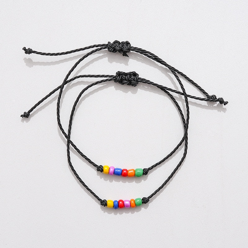 New Charm Bracelet For Friendship Couples 2pcs/set Volcanic Stone Bracelet Bead Bangles Women Man Lucky Wish Jewelry - StarJam Gifts