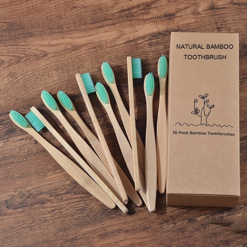 New Design Mixed Color Bamboo Toothbrush Eco Friendly Wooden Tooth Brush Soft Bristle Tip Charcoal Adults Oral Care Toothbrush - StarJam Gifts