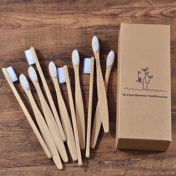 New Design Mixed Color Bamboo Toothbrush Eco Friendly Wooden Tooth Brush Soft Bristle Tip Charcoal Adults Oral Care Toothbrush - StarJam Gifts