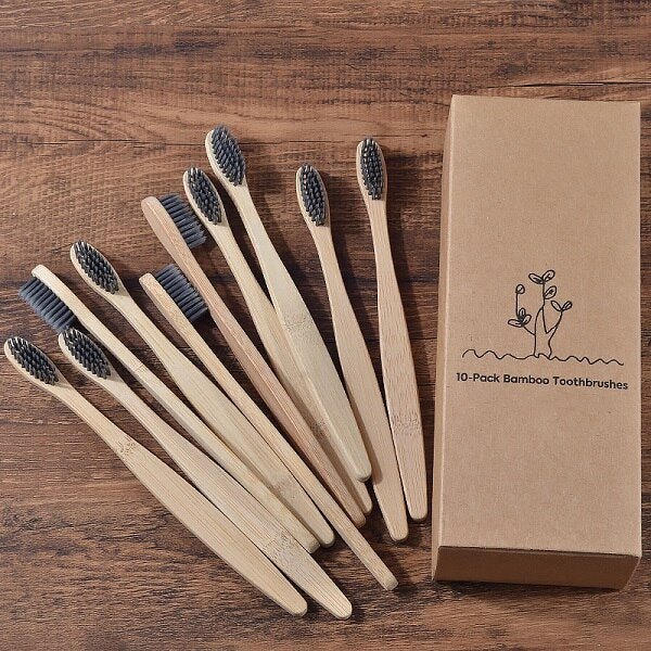 New Design Mixed Color Bamboo Toothbrush Eco Friendly Wooden Tooth Brush Soft Bristle Tip Charcoal Adults Oral Care Toothbrush - StarJam Gifts