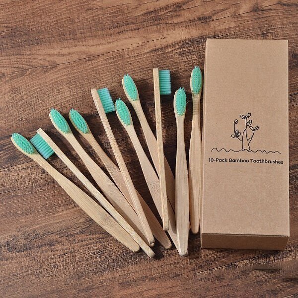 New Design Mixed Color Bamboo Toothbrush Eco Friendly Wooden Tooth Brush Soft Bristle Tip Charcoal Adults Oral Care Toothbrush - StarJam Gifts