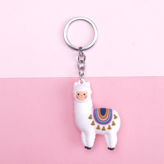 New Qualitied Original Cartoon Lamb Cute Luck Zodiac Alpaca Keychain Key Ring Simulation Animals Pendant Jewelry Birthday Gift - StarJam Gifts