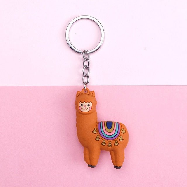 New Qualitied Original Cartoon Lamb Cute Luck Zodiac Alpaca Keychain Key Ring Simulation Animals Pendant Jewelry Birthday Gift - StarJam Gifts