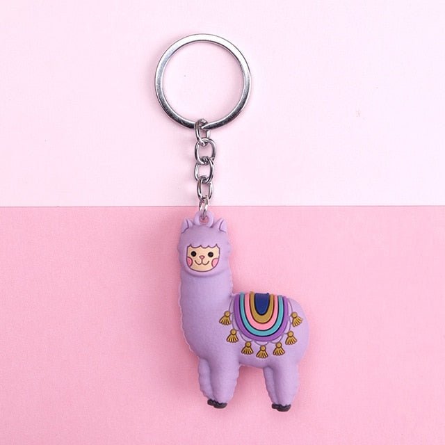 New Qualitied Original Cartoon Lamb Cute Luck Zodiac Alpaca Keychain Key Ring Simulation Animals Pendant Jewelry Birthday Gift - StarJam Gifts
