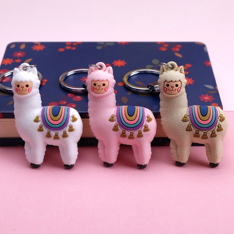 New Qualitied Original Cartoon Lamb Cute Luck Zodiac Alpaca Keychain Key Ring Simulation Animals Pendant Jewelry Birthday Gift - StarJam Gifts