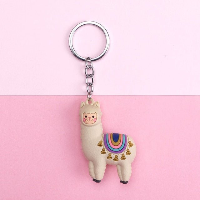 New Qualitied Original Cartoon Lamb Cute Luck Zodiac Alpaca Keychain Key Ring Simulation Animals Pendant Jewelry Birthday Gift - StarJam Gifts