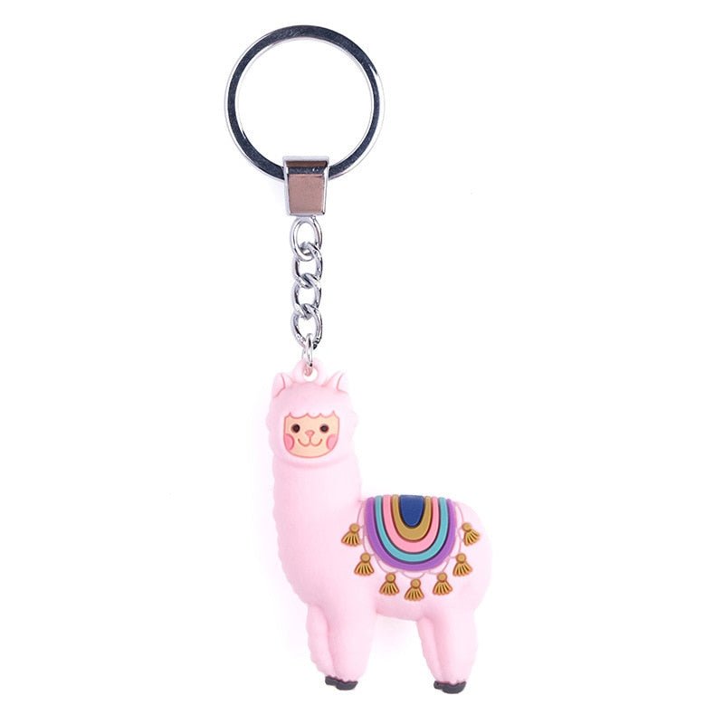 New Qualitied Original Cartoon Lamb Cute Luck Zodiac Alpaca Keychain Key Ring Simulation Animals Pendant Jewelry Birthday Gift - StarJam Gifts