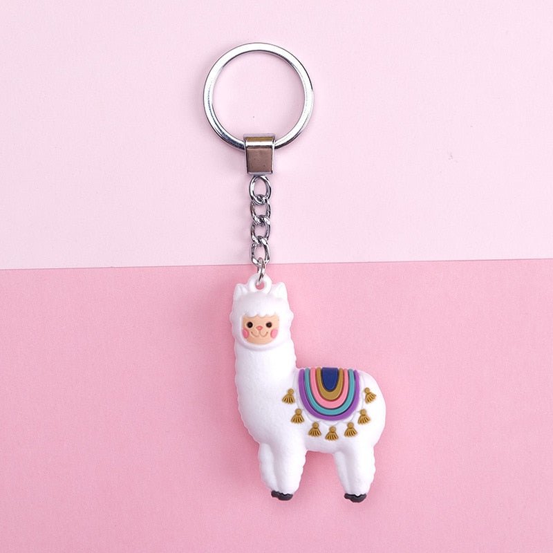 New Qualitied Original Cartoon Lamb Cute Luck Zodiac Alpaca Keychain Key Ring Simulation Animals Pendant Jewelry Birthday Gift - StarJam Gifts