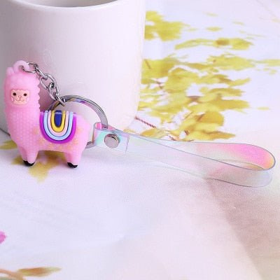New Qualitied Original Cartoon Lamb Cute Luck Zodiac Alpaca Keychain Key Ring Simulation Animals Pendant Jewelry Birthday Gift - StarJam Gifts