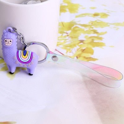 New Qualitied Original Cartoon Lamb Cute Luck Zodiac Alpaca Keychain Key Ring Simulation Animals Pendant Jewelry Birthday Gift - StarJam Gifts