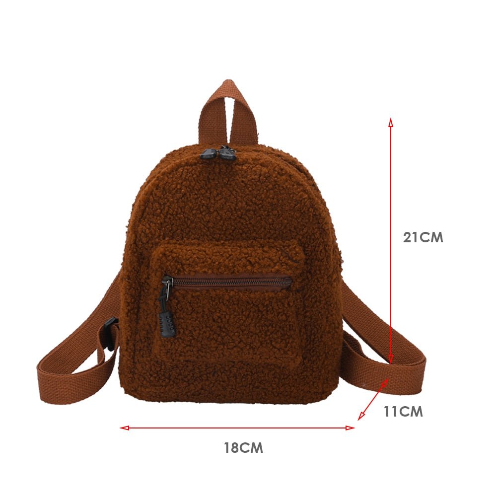 Portable Children Travel Shopping Rucksacks Casual Autumn Winter Lamb Fleece Women's Bagpack Cute Bear Shaped Shoulder Backpack - StarJam Gifts
