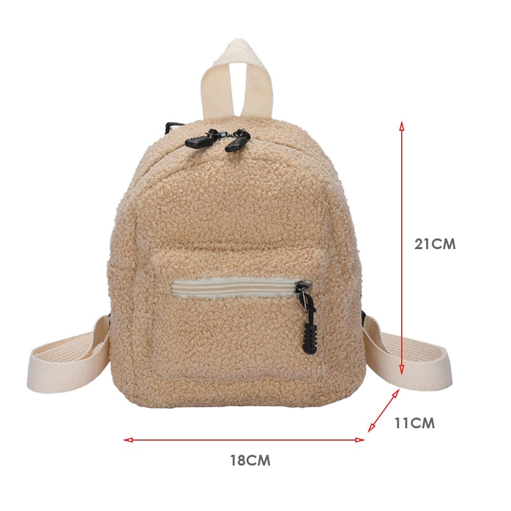Portable Children Travel Shopping Rucksacks Casual Autumn Winter Lamb Fleece Women's Bagpack Cute Bear Shaped Shoulder Backpack - StarJam Gifts